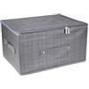 VR VETRINEINRETE Vetrineinrete® Scatola box porta abiti contenitore organizer portaoggetti per armadi con chiusura zip cerniera 35x45x20 cm (Grigio)