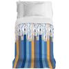 PENSIERI DELICATI Copriletto 220x280 cm, Telo Singolo 100% Cotone Pique, Ideale Come Telo Arredo, Coperta Salva Letto 1 Piazza e Mezza, Fantasia Matitoni Azzurro, 100% Made in Italy