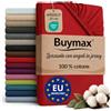 Buymax® Lenzuolo con Angoli Matrimoniale King Size 200x200 cm in 100% Cotone Jersey - Colore Rosso, per Materassi fino a 25 cm di Altezza