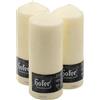 Hofer Candela Cera a Colonna Cilindrica Pilastro - Set di 3 Candele - 80 x 200 mm - Colore Avorio - Lunga Durata: 80 Ore - Antigoccia, No Fumo, Senza Odore - Pacco di 3 Unità - Qualità EU