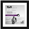 Americanflat 11x11 Picture Frame with Shatter-Resistant Glass - Use as 8x8 Frame with Mat or Display 11x11 Photo Without Mat - Signature Collection - Square Frames for Wall Display - Black