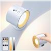Partenopea Applique Lampada LED da parete Luce Bifacciale Telecomando a Batteria Controllo Touch 3 Temperature USB Ricaricabile Faretti da Parete Ruotare di 360° per Soggiorno, Camera da Letto (Bianco)