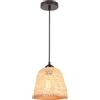 LIGKIN Lampade a Sospensione Rattan Lampadario Vintage E27 Paralume Bambù Lampadari Boho Lampada da soffitto Legno per Camera da letto Ristoranti Salotti