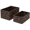 Lashuma Set di 2 cestini da bagno rettangolari in marrone, dimensioni ceste: 19 x 10 x 7 cm e 20 x 13 x 10 cm