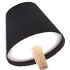 VR VETRINEINRETE Vetrineinrete® Paralume a led a tappo per bottiglie lampada touch decorativa a tripla colorazione di luce ricaricabile (Nero)