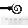 Generico GD LOVES YOUR HOME Bastone Tenda Estensibile 70-120 cm 120-210 cm o 160x310cm Ferro Antichizzato Shabby Chic Asta Anelli Scorritenda MOD.forma a spirale (Nero(versione Danneggiata), 70-120cm)