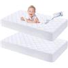 IlGruppone Coprimaterasso Neonati Impermeabile Trapuntato Lettino Culla 60x120 Cm Antiacaro Micro Traspirante Silenzioso Barriera Liquidi Angoli Elasticizzati Proteggi Materasso Bambino - Bianco - 2 Pezzi