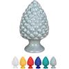 IlGruppone Pigna Siciliana Decorativa Colorata Dipinta Mano Soprammobile Pigne di Caltagirone Design Siciliano Decorativa Ornamentale - Grigio - Grande
