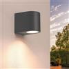 Ledvion - Lampada da Parete LED Dimmerabile, 5W, 2700K, IP54, Antracite & Rotonda, GU10 Spot