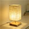 Mengjay Lampada da Comodino - E27 Lampada da Tavolo, Lampada da Scrivania Moderna in Tessuto, Interruttore a Tirante e Presa E27, per Soggiorno, Camera da Letto e Ufficio
