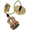VR VETRINEINRETE Vetrineinrete® Portalampada a sospensione cavo in corda 2 metri vintage lampada da soffitto retrò per lampadine E27 vari colori (Oro/Rosa)