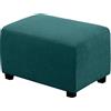 BXFUL Copri Pouf Elasticizzato Rettangolare per Poggiapiedi e Divano, Lavabile Jacquard Ottomano (Large, Verde Acqua)