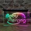 KEYQEEN Insegna al Neon per Piercing, Luci al Neon A LED RGB con Dimmer App per La Decorazione da Parete di Negozi di Tatuaggi, Insegna Luminosa USB,60x40cm