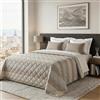 Dorian Home Trapunta Estiva Letto Singolo 100% Puro Cotone Certificato Sambuco Nocciola