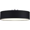 meineWunschleuchte Plafoniera rotonda senza tempo con paralume in tessuto nero, diametro 60 cm, copertura satinata per un ambiente di luce antiriflesso