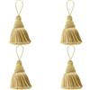 Fenghuangwu - Set di 4 eleganti nappe in poliestere, nappe per chiavi, accessori fai da te per mobili, luce e decorazione domestica, 4 confezioni (Oro)