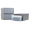 Iris Ohyama, Cajones de Plástico Apilables para Ropa, Camisas, 32L, Juego de 3, Mediano, Gris Oscuro, Cajón de Fácil Apertura, para Armario, Dormitorio, Entrada, Libre de BPA, Organizador, BC-NS-500