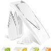 Börner Affettaverdure V1 (Set Iniziale) - Affettatrice a V con 4 Inserti & Portaverdure - Mandolina Regolabile per Verdure & Frutta - Tagliaverdure per Fette, Strisce & Cubetti - Bianco