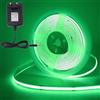 HEGEHE Kit striscia LED COB 24V, flessibile non impermeabile, striscia LED FCOB 528 LEDs/M + alimentatore, adatta per illuminazione decorativa fai da te per interni [5M, Verde]