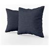LARA MORADA Coppia 2 Fodere Cuscini arredo Tinta Unita Art Imperial in Tessuto loneta in Cotone con Chiusura a Zip a Scomparsa (Blu, 50 cm x 50 cm)