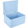 Creative Deco XXL Blu Grande Scatola di Legno Giocattolo Scatola di Stoccaggio | 40 x 30 x 24 cm (+/- 1) | Con Coperchio per Decorare | Senza Maniglie | Perfetto per Decorare, Regalo