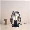 Mengjay Trade Lampada da tavolo Vintage Stile Gabbia in Ferro, Lampada da Scrivania Industriale con Cavo, E27 Illuminazione Decorativa, Luce Notturna per Soggiorno Camera da Letto Ufficio (A)