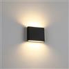 maolo Applique LED da Esterno Bidirezionale IP54 6W / 12W - Luce Naturale 4000K - Lampada da Parete Moderna in Alluminio per Facciate, Ingressi e Terrazze (Nero, 12W)