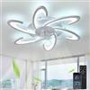 Cucummn Silenzioso Led Ventilatore Da Soffitto Con Luce, Dimmerabile Lampadario Ventilatore Design Moderno, 6 Velocita Telecomando Timer Plafoniera Con Ventilatore Bambini Soggiorno Camera Da Letto Bianco