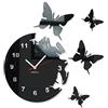 FLEXISTYLE Orologio da parete salotto tondo moderno FARFALLE nero decorativo silenzioso 30 cm