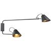 Qazqa Lune wl - Appliques Retrò - 2 luce - L 900 mm - Nero - Retrò - Soggiorno I Camera da letto