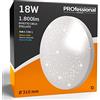 Eurocali 1x Plafoniera LED 18W Effetto Cielo Stellato Opaca IP20 1800 lumen - Forma: Circolare - CCT 3 in 1 Caldo Naturale Freddo - Fascio Luminoso 360°