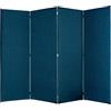 DESHOME - Separe divisorio interno dal design moderno 4 ante, tessuto idrorepellente struttura in legno - Separè divisorio paravento richiudibile pieghevole (Blu)