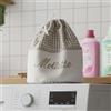 RICAMI FIORENTINI BALDI Porta mollette da bucato. 100% Cotone Tinto in Filo. Prodotto Artigianale Toscano. (Beige)