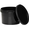 BenBow Secchio con coperchio, 0,5 l, nero, 5 x 0,5 litri, per alimenti, stabile, ermetico, a prova di perdite, inodore, contenitore in plastica - vuoto