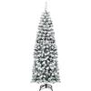 COSTWAY Albero di Natale Innevato 140/180/225 cm, Albero di Natale Artificiale Slim con 242/500/641 Rami Realistici e Folti e Base Pieghevole di Metallo, Apertura a Ombrello (180 cm)