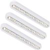 Lights4fun Set di 3 strisce luminose LED Touch bianco caldo, funzionamento a batteria, 28 cm