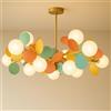 FZQSXAZU Lampadario in Vetro colorato di metà secolo, lampadario a Sospensione Multicolore per Camera da Letto, Sala da Pranzo, Soggiorno, Illuminazione Moderna a Filo G9, Multicolore, 8 luci