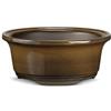 CERTRE - Vaso Bonsai Rotondo in Gres, Modello Rimini, Made in Italy, Colore Crema Catalana Chiara (Smaltato)| Misure esterne 15x6 cm