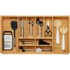 ORGA-BOX 3 Inserto posate BAMBOO per cassetto 90 cm (473 x 797 mm) con 10 scomparti inserto posate in legno per cucine Nobilia da agosto 2012