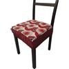 SalGiu Cuscini Sedia Cucina Con Fascia Elastica (set da 6) Fantasia Giometrica Cerchi Imbottito Sfoderabili 40x40 (Bordeaux)