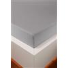 HEFEL Lenzuolo con angoli elasticizzati in jersey, 16 colori, tencel™ e cotone, 3 misure (argento, 180-200 x 200-220 cm)