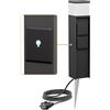 ledscom.de Dissuasore luminoso PODEL con picchetto a terra e cavo da 2 m per esterni, Smart Home, 39 cm, nero, presa G9, 2 prese