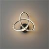 maolo Applique LED Trifoglio 20W da Parete Moderna | Luce CCT 3000K 4000K 6500K | Design Decorativo Intrecciato | 1480 Lumen | IP20 Interni Soggiorno Camera Ingresso Bianco/Cromato (Cromato)