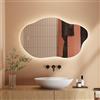 Dripex Specchio Bagno LED 85x52 cm - Specchio da Trucco con Luce - Anti Nebbia - 3 Temperature Colore e Dimmerabile 3000K-6500K- HD Moderno Specchio da Parete con Funzione memoria-IP44