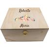 Colorfamily Scatola in Legno Personalizzata - Regalo Originale con Nome o Messaggio, Contenitore Decorativo per Calici, Bicchieri, Documenti, Compleanni, Anniversari e Occasioni Speciali