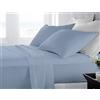 BANZAII TEXTILE INNOVATOR ONLINE Banzaii Completo Lenzuola Matrimoniale Maxi 100% Puro Cotone Alta qualità Made in Italy (per materassi 180 cm, altezza fino a 30 cm) Azzurro