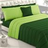 Viterbo Biancheria - Piumone Matrimoniale Invernale Caldo, Trapunta Invernale Matrimoniale Made in Italy, Imbottitura di 300 Gr/Mq, Coperta Copriletto (Matrimoniale (4111), Verde Chiaro/Verde Scuro)