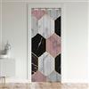 Loussiesd Tenda per Porta in Marmo Rosa per Privacy del Vano Porta 132x203cm Bambini Tenda Divisoria per Stanza a Nido d'Ape Copertura Geometrica Tenda Copertura Porta Armadio per Camera da Letto Arte