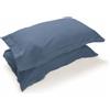 Corredocasa Coppia Federe Percalle 100% Puro Cotone per Cuscino Letto, Morbidezza Effetto Seta con qualità Superiore, Made in Italy, Copricuscino Letto Chiusura a 3 volani (Jeans)