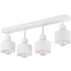 alfalux Lampada A Sospensione 4 Luci Lampada Da Soffitto LED Lampadario In Legno E Metallo Compatibile Con E27 Per Soggiorno Camera Da Letto Cucina WE60x7WE